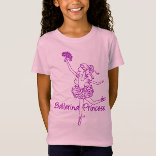T-shirt Ballerina Princess aux contours roses