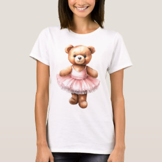T-shirt Ballerine de danse de l'ours en peluche
