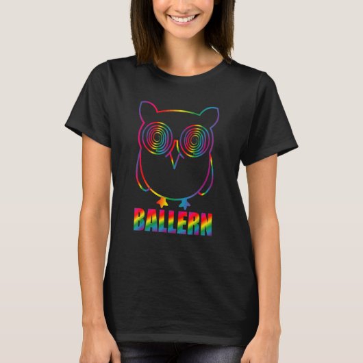 T-shirt Ballern Eule Hardstyle Edm Music Rave Techno (Devant)
