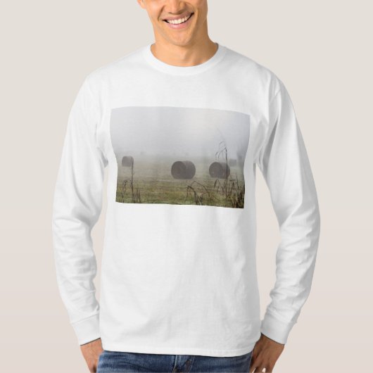 T-shirt Balles De Foin Dans Le Fog (Devant)