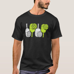 T-shirt Balles de raquette de Pickleball Vert Clair Jour d