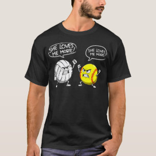 T-shirt Balles drôles pour filles jouant au softball et vo