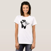 T-shirt Ballet Ballerina Black Pointe Chaussures Basic T (Devant entier)