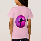 T-Shirt Ballet Ballerina Pose Violet brillant Couleurs (Dos)