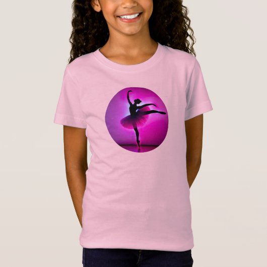 T-Shirt Ballet Ballerina Pose Violet brillant Couleurs (Devant)