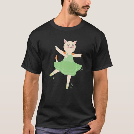 T-shirt Ballet Chat Ballerina Amour À Danse Ballet (Devant)