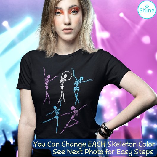 T-shirt Ballet Danser squelette déplaisant éffrayant Hallo