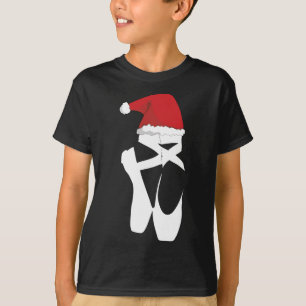 T-shirt Ballet Pointe Chaussure Noël Santa Hat
