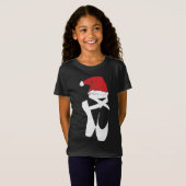 T-Shirt Ballet Pointe Chaussure Noël Santa Hat (Devant entier)