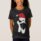 T-Shirt Ballet Pointe Chaussure Noël Santa Hat (Devant)