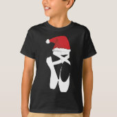 T-shirt Ballet Pointe Chaussure Noël Santa Hat (Devant)