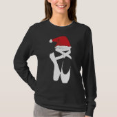 T-shirt Ballet Pointe Chaussure Noël Santa Hat (Devant)