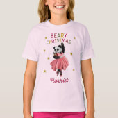 T-shirt Ballet rose mignon Danser Panda Noël (Devant)
