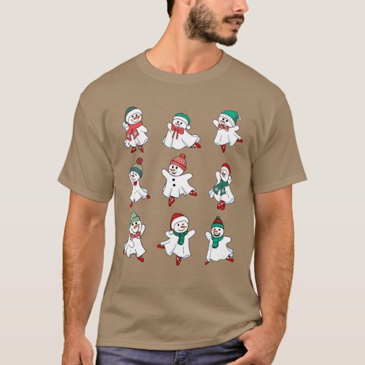 T-shirt Ballet Snowman Noël fille de Noël (Devant)