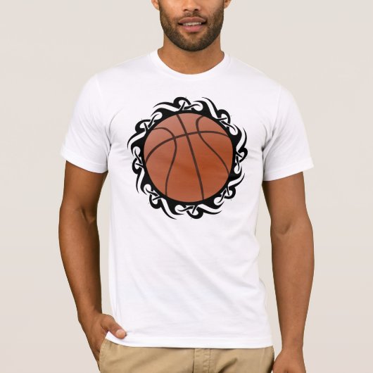 T-shirt ballon de basket. tribale. (Devant)