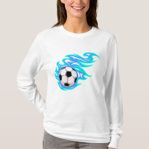 T-shirt Ballon de football flamboyant bleu électrique Spor