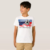 T-shirt Ballon de football pour enfants avec drapeau améri (Devant entier)