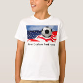 T-shirt Ballon de football pour enfants avec drapeau améri (Devant)