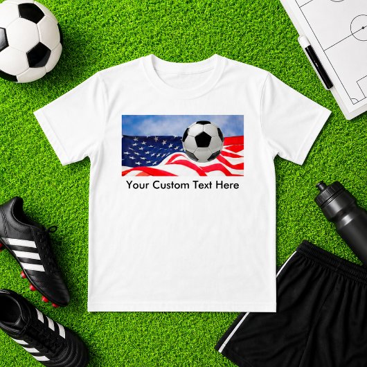T-shirt Ballon de football pour enfants avec drapeau améri