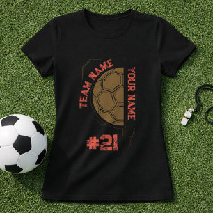 T-shirt Ballon de football Premium avec nom et numéro du j