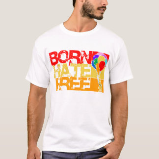 T-shirt ballons arc-en-ciel. né haine libre.