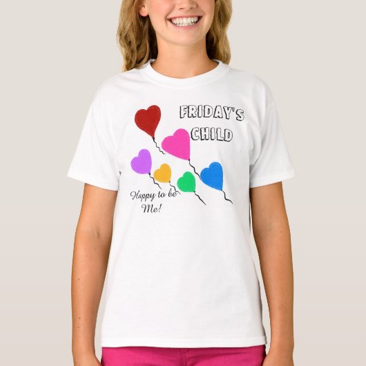 T-shirt Ballons coeurs mignons pour enfants de vendredi (Devant)