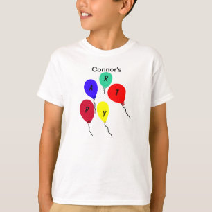 T-shirt Ballons colorés de fête d'anniversaire PERSONNALIS