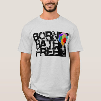 T-shirt ballons d'arc-en-ciel. la haine née libèrent. noir