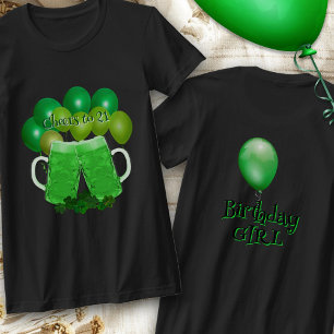 T-shirt Ballons de bière verte pour toast de fête d'annive