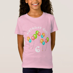 T-Shirt Ballons de fête colorés Anniversaire Fille rose