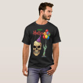 T-shirt Ballons de la fête du crâne d'Halloween (Devant entier)