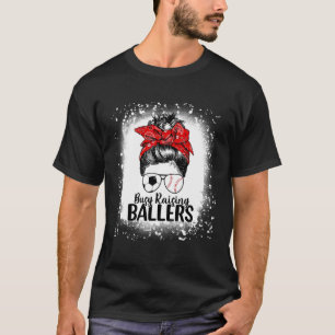 T-shirt Ballons de levage occupés Messy Bun de baseball de