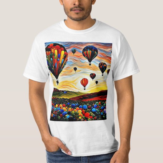 T-shirt Ballons sur le paysage 2 (Devant)