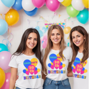 T-shirt Ballons texte personnalisés fête d'anniversaire
