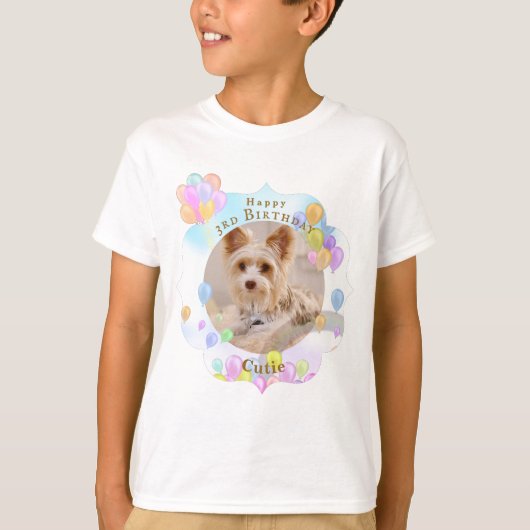 T-shirt Balloon bleu chien animal de compagnie (Devant)
