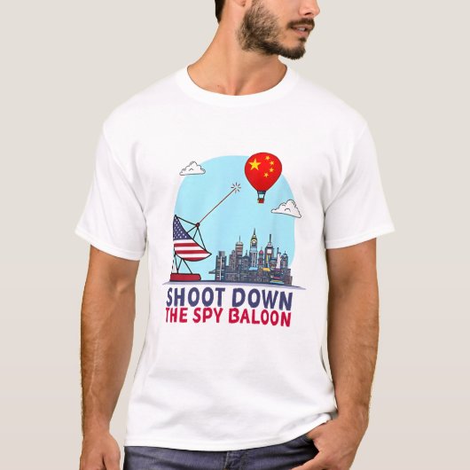 T-shirt Balloon d'espionnage chinois (Devant)
