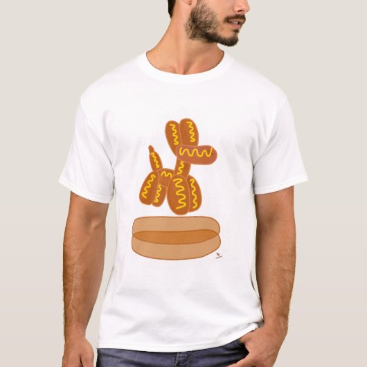 T-shirt Balloon Hot Dog Funny Cartoon Art (Devant)