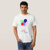 T-shirt Balloons colorés Joyeux Anniversaire (Devant entier)