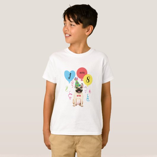 T-shirt Balloons de fête d'anniversaire French Bulldog T-s (Devant entier)