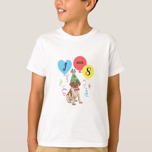 T-shirt Balloons de fête d'anniversaire Pointeur allemand (Devant)