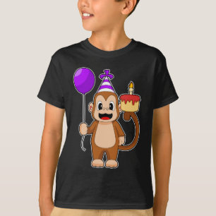 T-shirt Ballot de gâteau d'anniversaire de singe