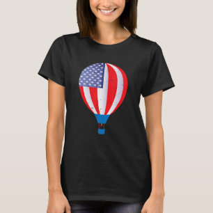 T-shirt Ballotte à air chaud Ride American Flag Hot Air Ba