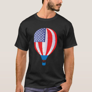 T-shirt Ballotte à air chaud Ride American Flag Hot Air Ba
