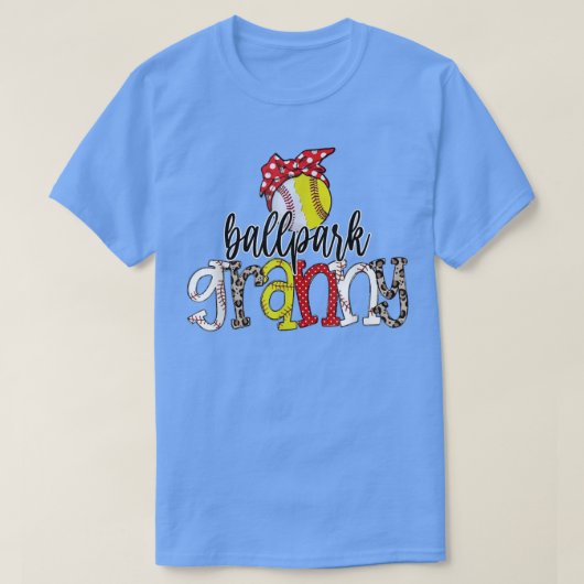 T-shirt Ballpark Granny Leopard Baseball Softball Granny M (Design devant)