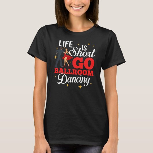 T-shirt Ballroom Dancing Débutant Musique Danseuse Cours  (Devant)