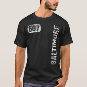 T-shirt Baltimore Maryland 667 Indicatif régional Rétro Vi