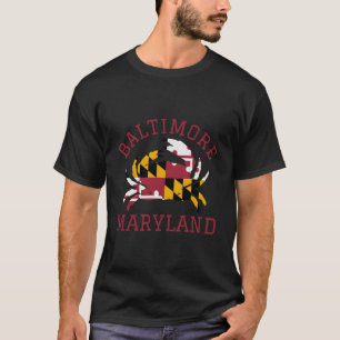 T-shirt Baltimore Maryland Crabe State Flag Accueil Voyage