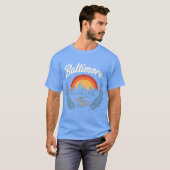 T-shirt Baltimore Skyline Retro Sunset (Devant entier)