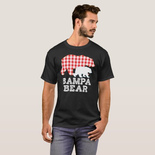 T-shirt Bampa Plaid Great Bear Daddy Grandpa Proud (Devant entier)