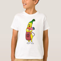 Banana en coiffeur avec sèche-cheveux
